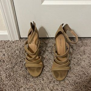 Nude strap heels